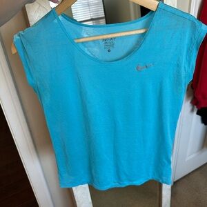 Nike Blue Fitted Cap Sleeve T-Shirt